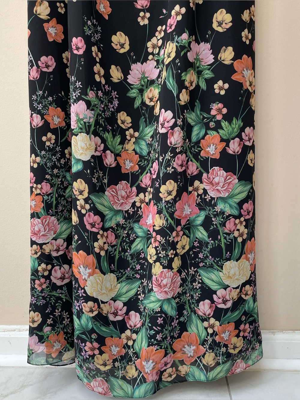 Sachin & Babi Black Floral Nikki Dress Dark Garden Maxi Off Shoulder Size 10 - Picture 8 of 12
